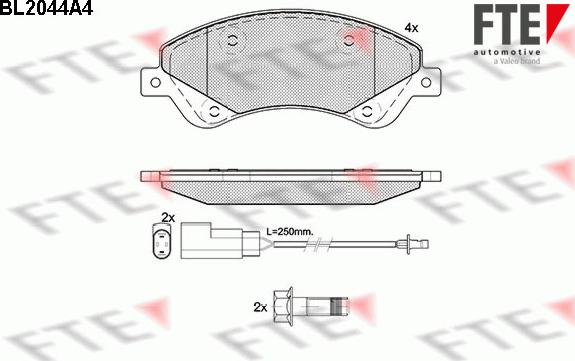 FTE BL2044A4 - Kit pastiglie freno, Freno a disco autozon.pro