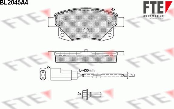 FTE 9010631 - Kit pastiglie freno, Freno a disco autozon.pro