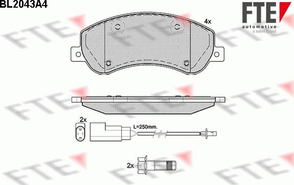 FTE 9010629 - Kit pastiglie freno, Freno a disco autozon.pro