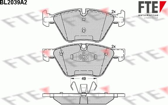 FTE 9010625 - Kit pastiglie freno, Freno a disco autozon.pro