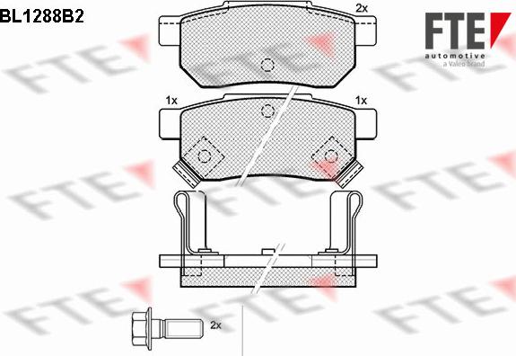 FTE BL1288B2 - Kit pastiglie freno, Freno a disco autozon.pro