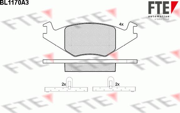 FTE BL1170A3 - Kit pastiglie freno, Freno a disco autozon.pro