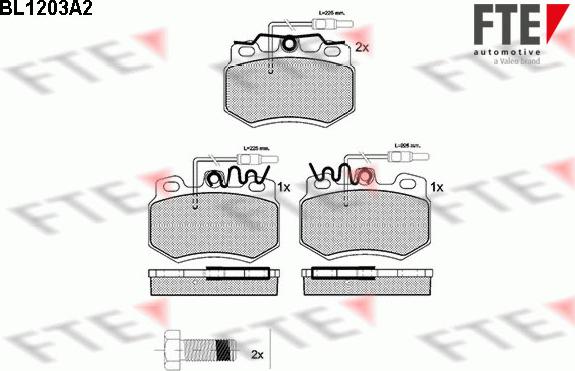 FTE BL1203A2 - Kit pastiglie freno, Freno a disco autozon.pro