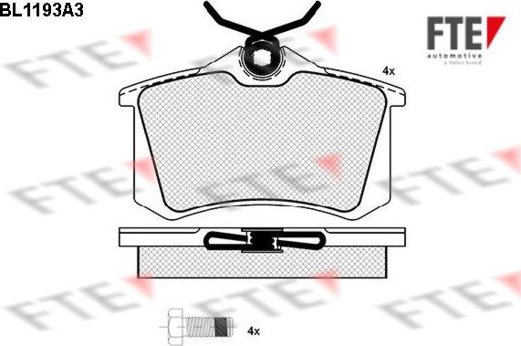 FTE BL1193A3 - Kit pastiglie freno, Freno a disco autozon.pro