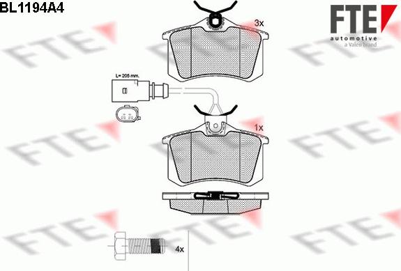 FTE 9010053 - Kit pastiglie freno, Freno a disco autozon.pro