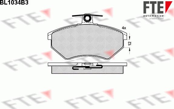 FTE BL1034B3 - Kit pastiglie freno, Freno a disco autozon.pro