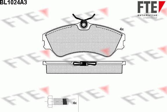 FTE BL1024A3 - Kit pastiglie freno, Freno a disco autozon.pro