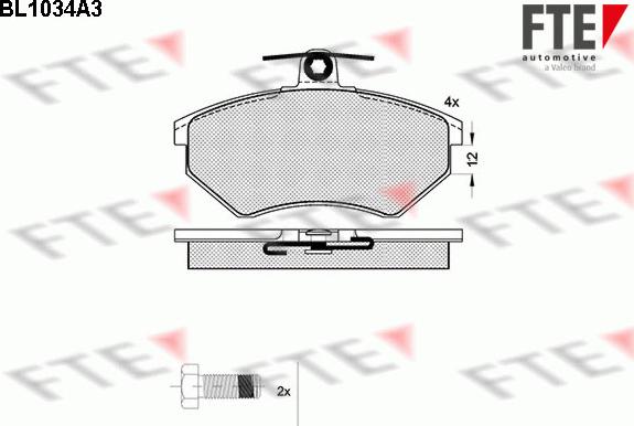 FTE BL1034A3 - Kit pastiglie freno, Freno a disco autozon.pro