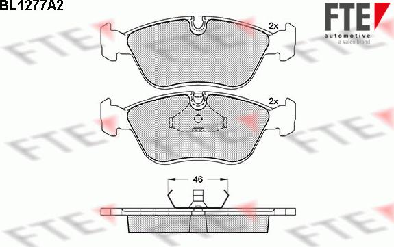 FTE BL1277A2 - Kit pastiglie freno, Freno a disco autozon.pro