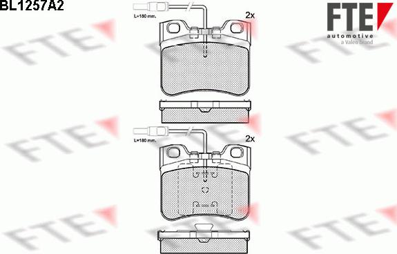 FTE BL1257A2 - Kit pastiglie freno, Freno a disco autozon.pro