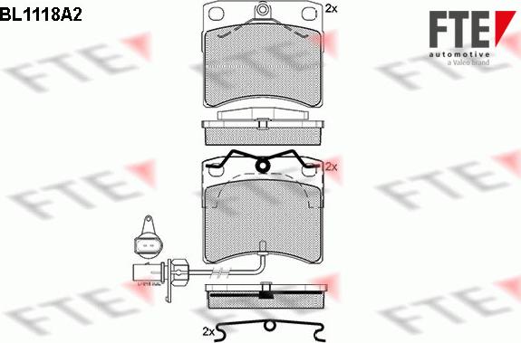 FTE BL1118A2 - Kit pastiglie freno, Freno a disco autozon.pro