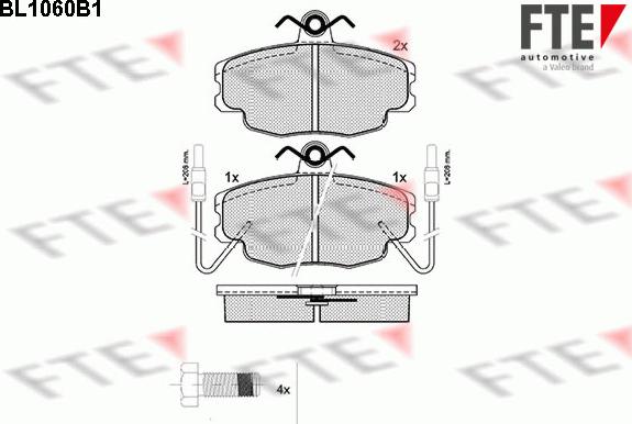 FTE BL1060B1 - Kit pastiglie freno, Freno a disco autozon.pro