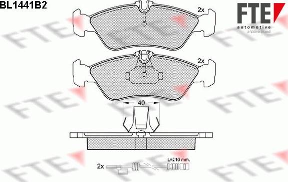 FTE BL1441B2 - Kit pastiglie freno, Freno a disco autozon.pro