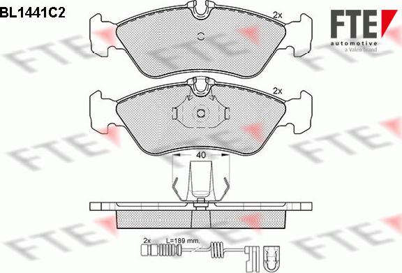 FTE BL1441C2 - Kit pastiglie freno, Freno a disco autozon.pro