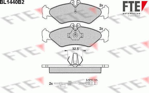 FTE BL1440B2 - Kit pastiglie freno, Freno a disco autozon.pro