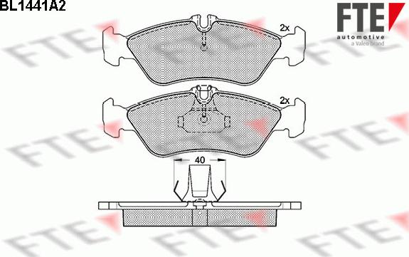 FTE BL1441A2 - Kit pastiglie freno, Freno a disco autozon.pro