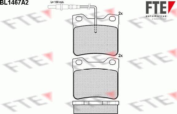 FTE BL1467A2 - Kit pastiglie freno, Freno a disco autozon.pro