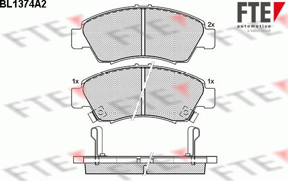 FTE BL1374A2 - Kit pastiglie freno, Freno a disco autozon.pro