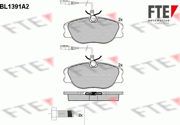 FTE 9010165 - Kit pastiglie freno, Freno a disco autozon.pro