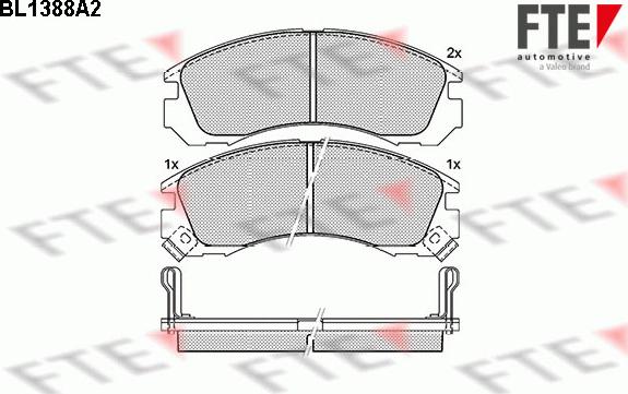 FTE BL1388A2 - Kit pastiglie freno, Freno a disco autozon.pro