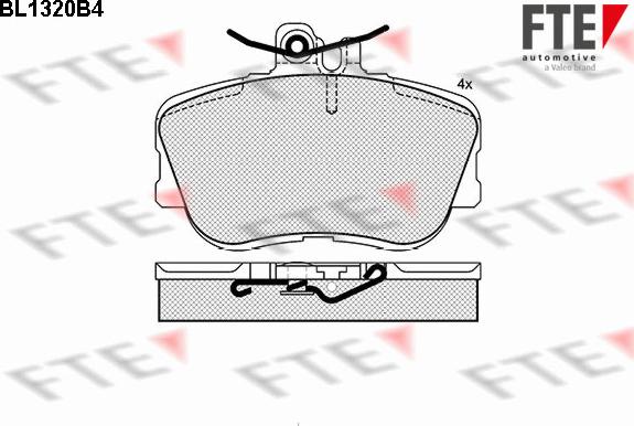 FTE BL1320B4 - Kit pastiglie freno, Freno a disco autozon.pro