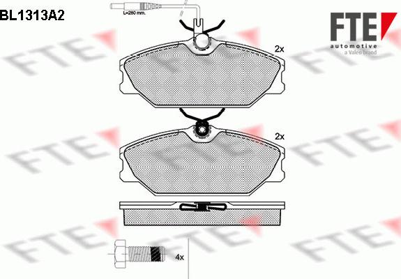 FTE 9010101 - Kit pastiglie freno, Freno a disco autozon.pro