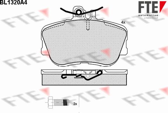 FTE BL1320A4 - Kit pastiglie freno, Freno a disco autozon.pro