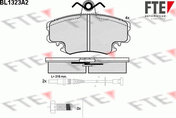 FTE BL1323A2 - Kit pastiglie freno, Freno a disco autozon.pro