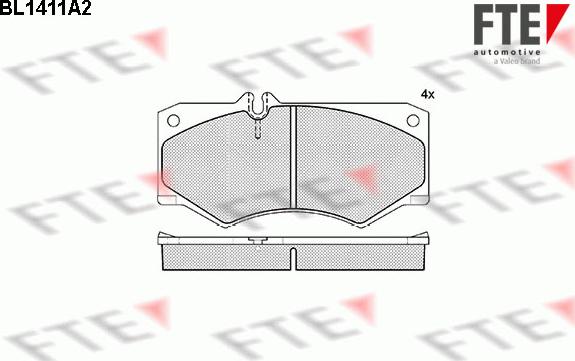 FTE BL1411A2 - Kit pastiglie freno, Freno a disco autozon.pro