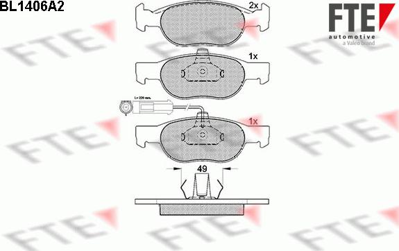 FTE 9010180 - Kit pastiglie freno, Freno a disco autozon.pro