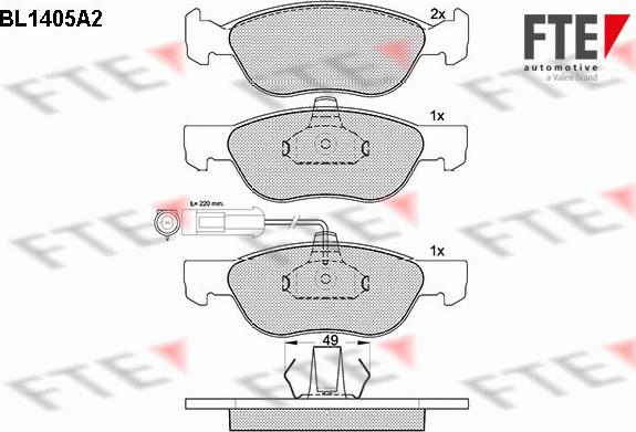 FTE BL1405A2 - Kit pastiglie freno, Freno a disco autozon.pro