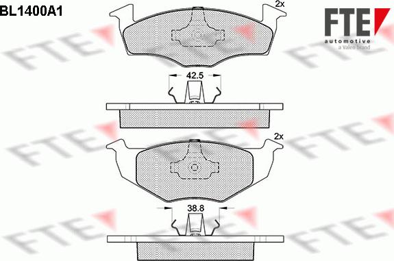 FTE BL1400A1 - Kit pastiglie freno, Freno a disco autozon.pro