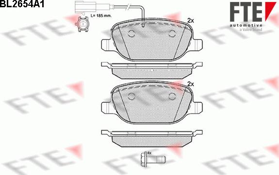 FTE BL2654A1 - Kit pastiglie freno, Freno a disco autozon.pro