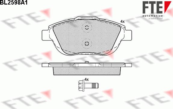 FTE BL2598A1 - Kit pastiglie freno, Freno a disco autozon.pro