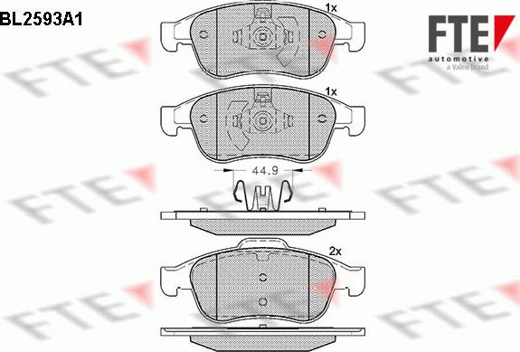 FTE 9010844 - Kit pastiglie freno, Freno a disco autozon.pro