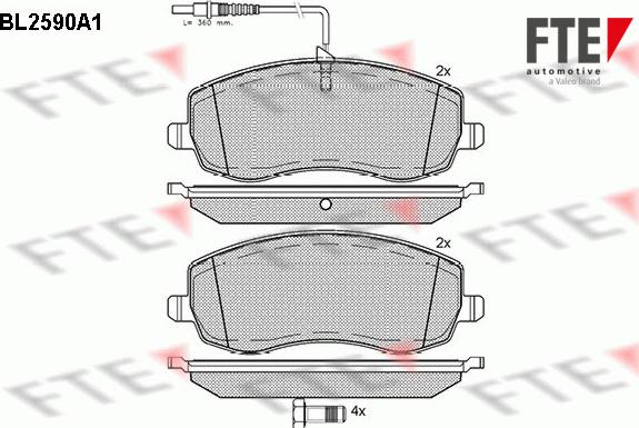 FTE BL2590A1 - Kit pastiglie freno, Freno a disco autozon.pro