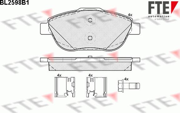 FTE BL2598B1 - Kit pastiglie freno, Freno a disco autozon.pro