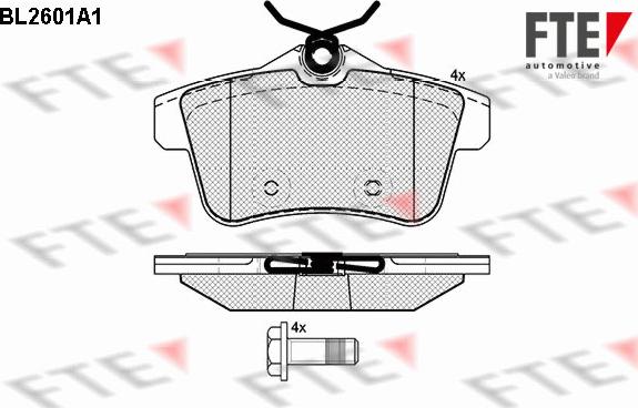 FTE BL2601A1 - Kit pastiglie freno, Freno a disco autozon.pro