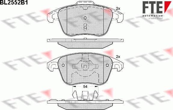 FTE BL2552B1 - Kit pastiglie freno, Freno a disco autozon.pro