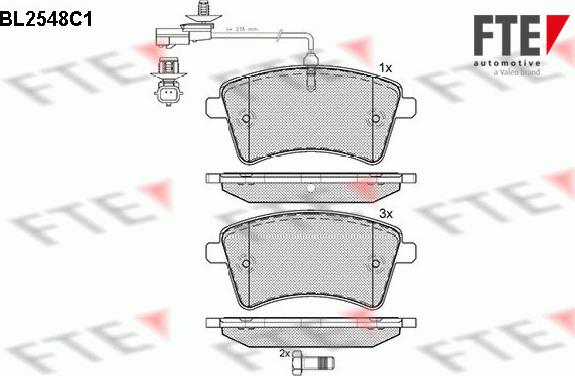 FTE BL2548C1 - Kit pastiglie freno, Freno a disco autozon.pro