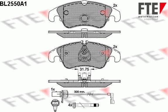 FTE BL2550A1 - Kit pastiglie freno, Freno a disco autozon.pro