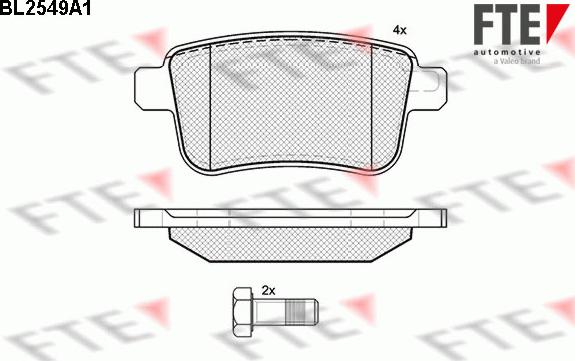 FTE BL2549A1 - Kit pastiglie freno, Freno a disco autozon.pro