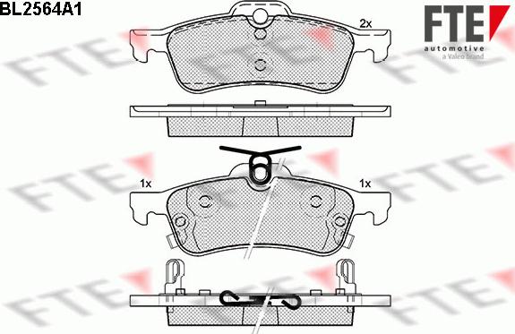 FTE BL2564A1 - Kit pastiglie freno, Freno a disco autozon.pro