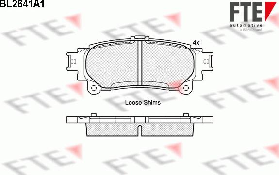 FTE BL2641A1 - Kit pastiglie freno, Freno a disco autozon.pro