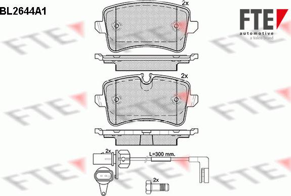 FTE BL2644A1 - Kit pastiglie freno, Freno a disco autozon.pro