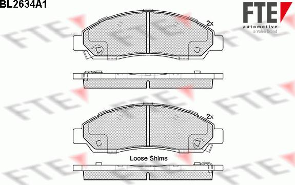 FTE BL2634A1 - Kit pastiglie freno, Freno a disco autozon.pro