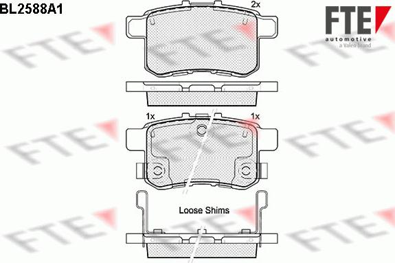 FTE BL2588A1 - Kit pastiglie freno, Freno a disco autozon.pro