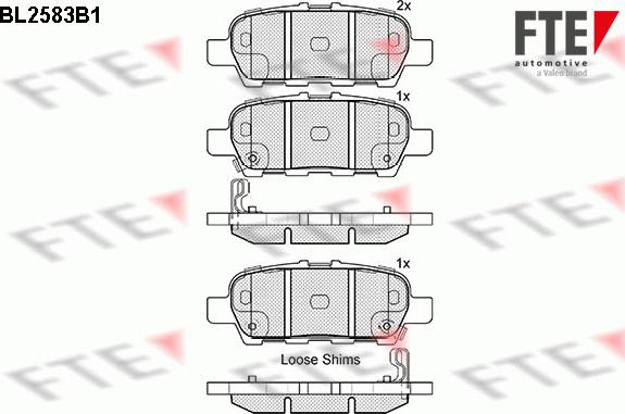 FTE BL2583B1 - Kit pastiglie freno, Freno a disco autozon.pro