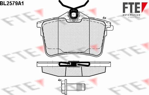 FTE BL2579A1 - Kit pastiglie freno, Freno a disco autozon.pro