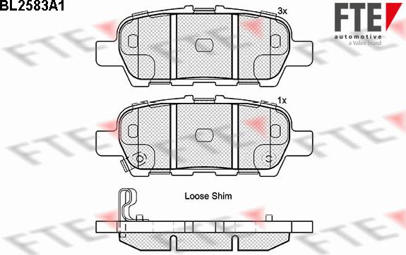 FTE BL2583A1 - Kit pastiglie freno, Freno a disco autozon.pro